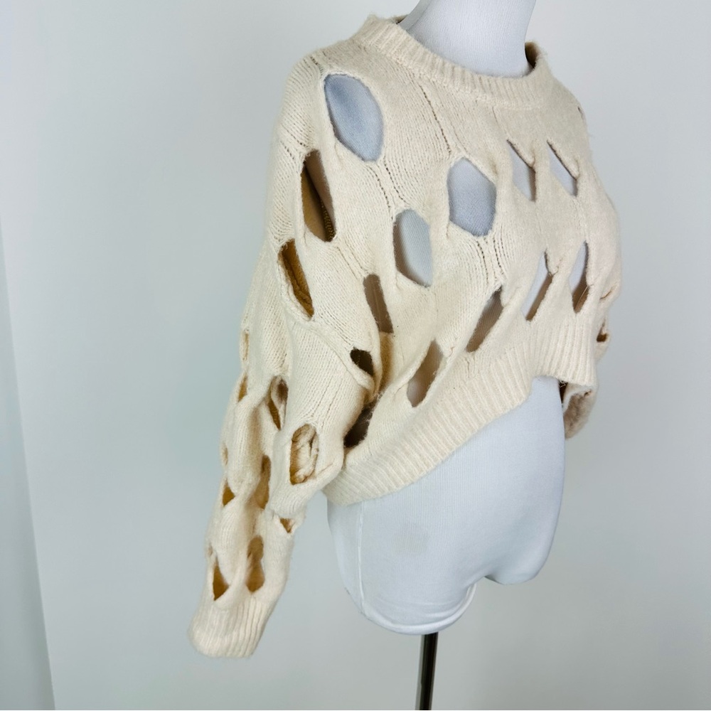 Silence + Noise Urban Outfitters Clara Open Stitch Sweater Size Small - Picture 4 of 10